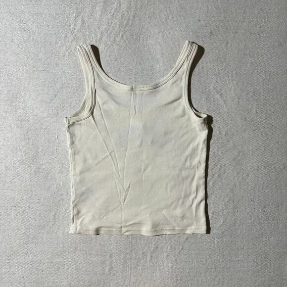 Brandy Melville John Galt Women's XS/S Cream and Navy Hawaii Summer Tank Top - Picture 2 of 5